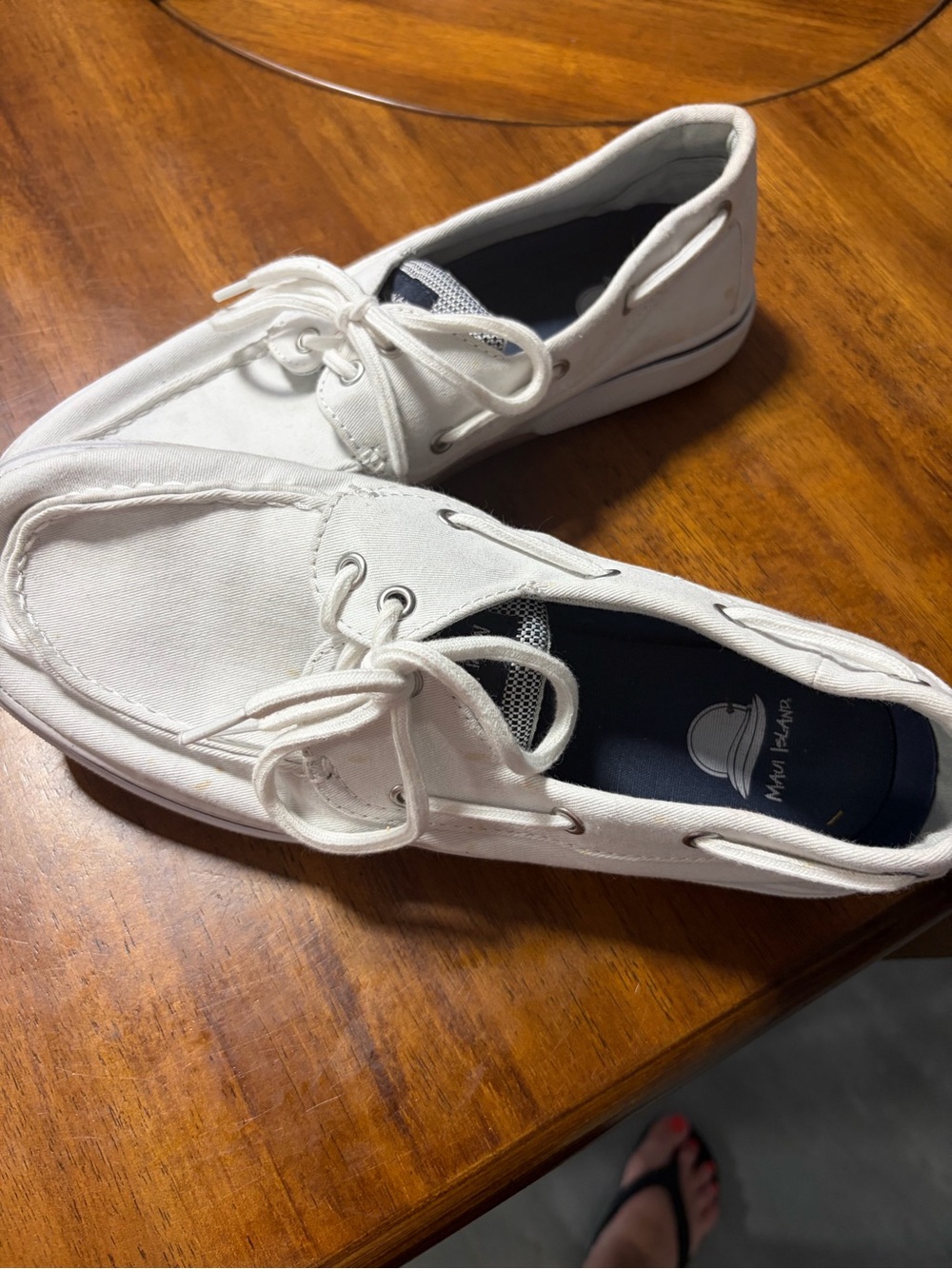 Maui Island White Canvas Boat Shoes - Men's Lace-Up Slip-Ons